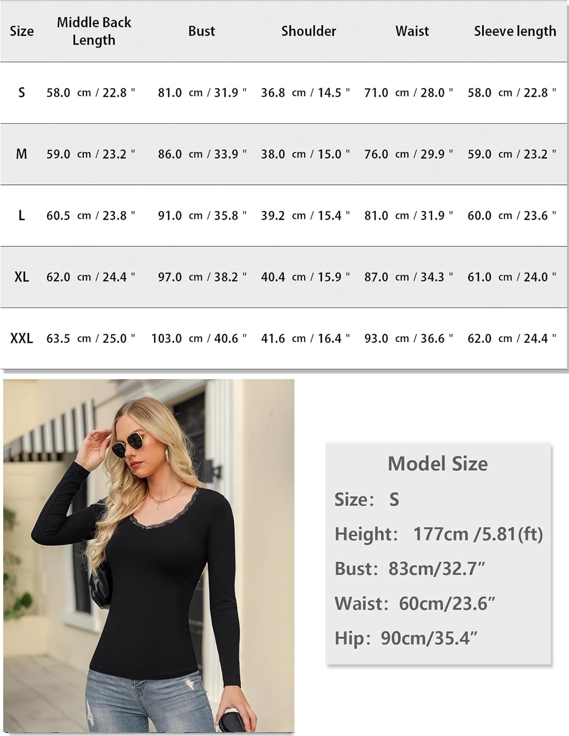 Top Thermique Col V Dentelle Slim