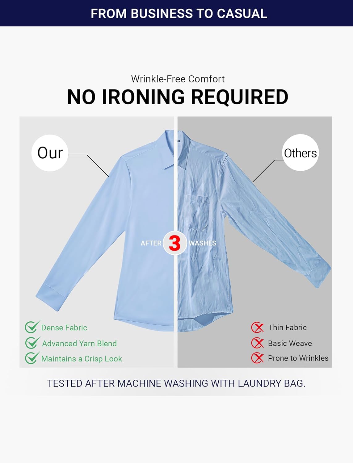 Chemise Confort Élégante Extensible Sans Plis