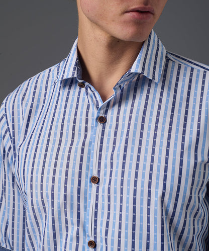 Chemise Slim Fit Rayée Ciel