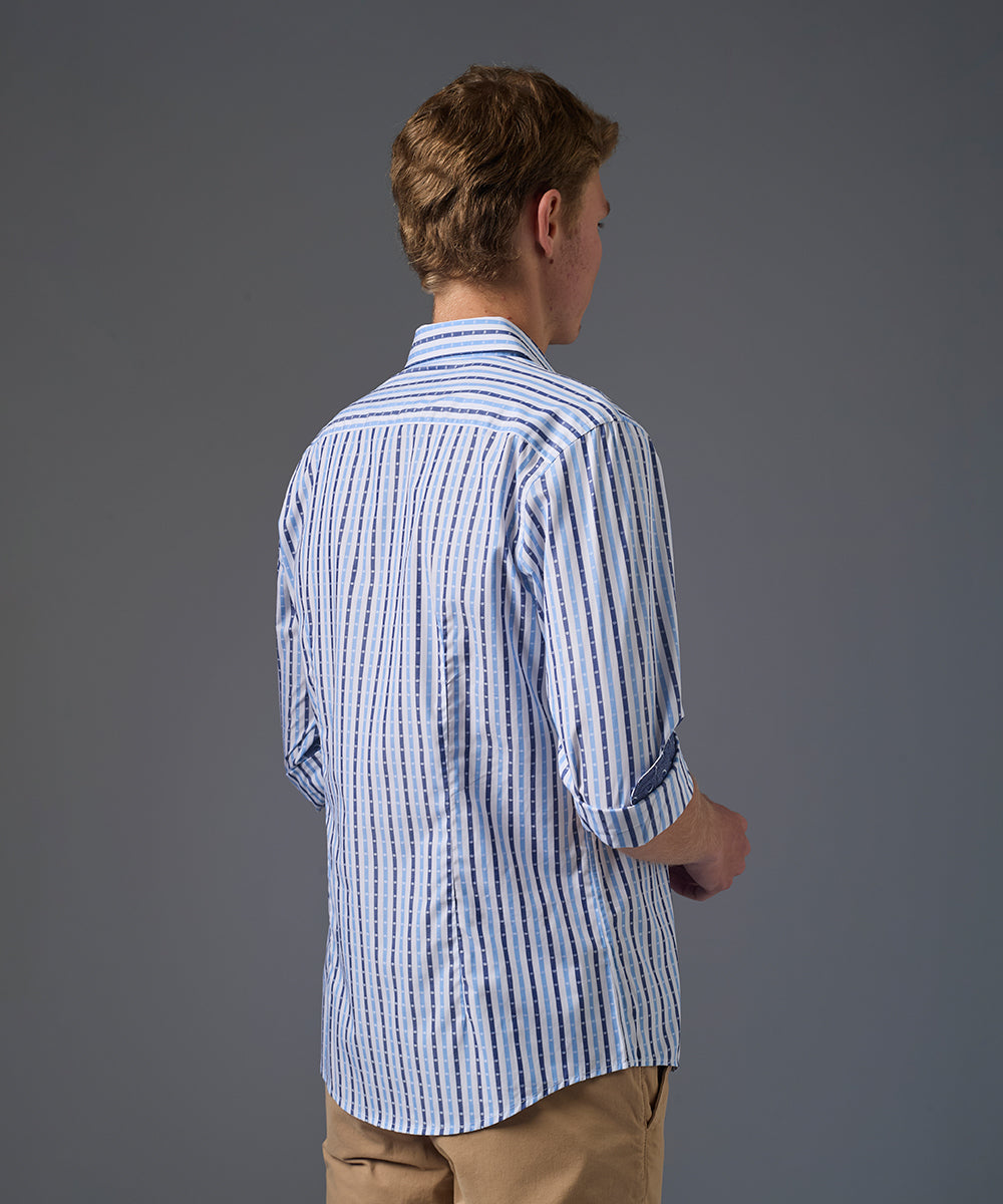 Chemise Slim Fit Rayée Ciel