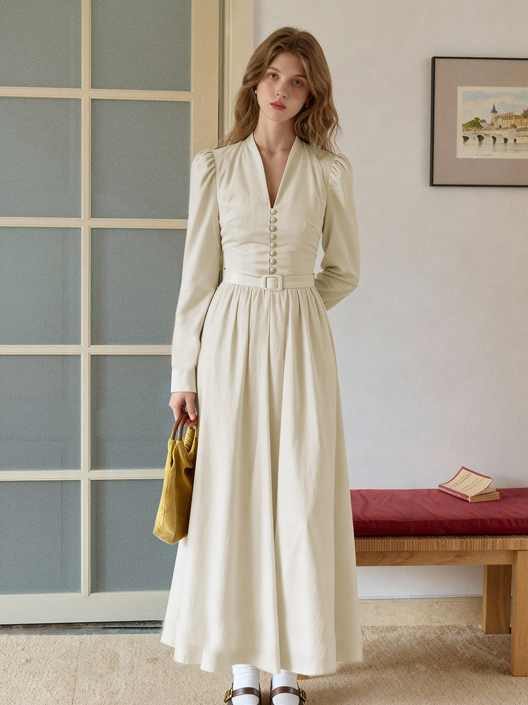 Bridget Robe Col V Blanche